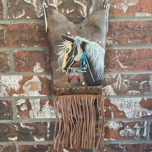 Horse Trails Crossbody- Brown